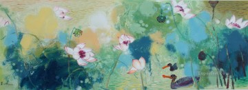 lotus 9 textured Oil Paintings